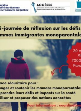 Demi-journée de réflexion sur les défis des femmes immigrantes monoparentales